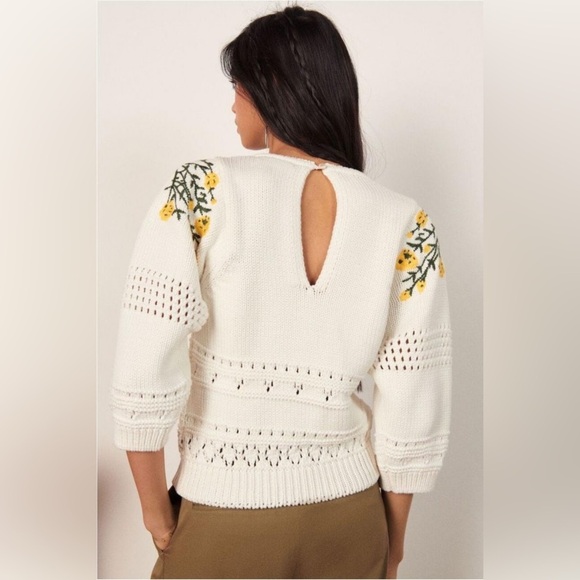 Ba&sh Boxy Floral Embroidered Sweater - Picture 5 of 14